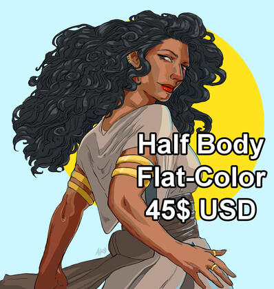 Half body-Flat Colors