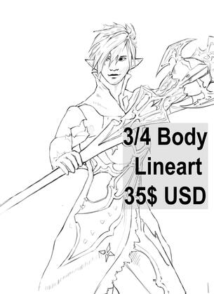 3/4-Full body lineart
